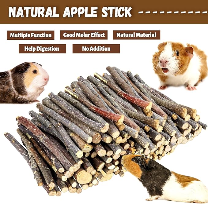 900g/2lb Small Apple Sticks Animals Molar Wood Treats Toys for Rabbits Chinchillas Guinea Pig Hamster Gerbil Parrot Bunny and Small Animals Chew Stick Toys Treats-Mewly Pet