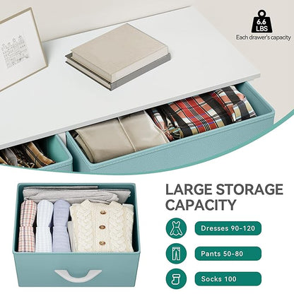 YITAHOME Fabric Dresser for Bedroom, Tall Storage Dresser with 8 Drawers, Black Dresser & Chest of Drawers, Storage Drawer Organizer for Closet, Bedroom, Living Room
