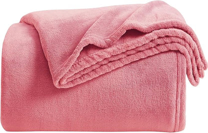 KMUSET Fleece Blanket Salmon Pink Lightweight Super Soft Cozy Fuzzy Bed Blankets Microfiber Factory Shop