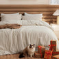 Bedsure Oversized Queen Comforter Set - Beige Soft Bedding for All Seasons, Cationic Dyed Bed Set, 3 Pieces, 1 Oversized Queen Size Comforter (98"x98") and 2 Pillow Shams (20"x26"+2")