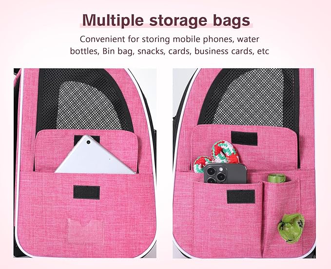 Pecute Cat Backpack Carrier, Expandable Cat Carrier Backpack with Breathable Mesh, Pet Carrier Backpack for Cats Small Dogs Puppies, Dog Backpack Carrier Great for Travel Hiking Camping Outdoor-Mewly Pet