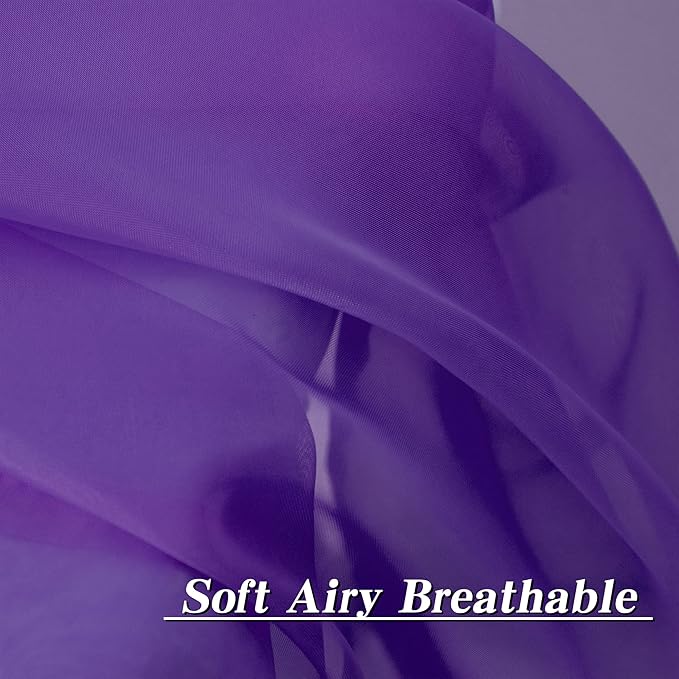 HUTO Purple Sheer Curtains 96 Inches Long for Bedroom Girls Rod Pocket Window Sheer Panels Drapes for Living Room Classroom Set of 2 Panels 52 inches Wide