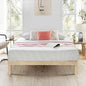 Mellow Naturalista Classic 12 Inch Solid Wood Platform Bed with Wooden Slats, King, White Wash