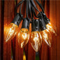 Minetom C9 Clear Christmas String Lights, 50FT 50 Bulbs Bright & Warm Outdoor Christmas Lights, Long Life C9 String Lights for Tree Patio Gazebo Wreath, Black Wire