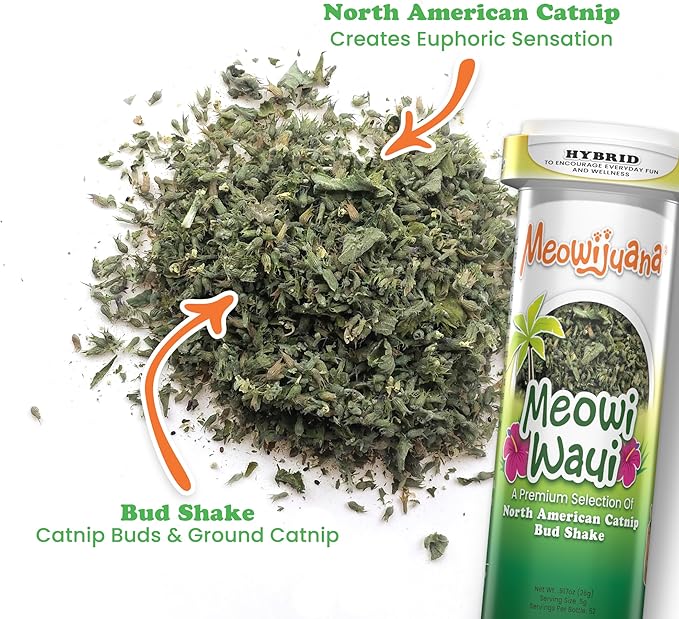 Meowijuana Pickle Bundle | Get Kickin' Refillable Spicy Pickle Toy and Meowi-Waui Catnip | Promotes Play and Cat Health | Includes North American Organic Catnip-Mewly Pet