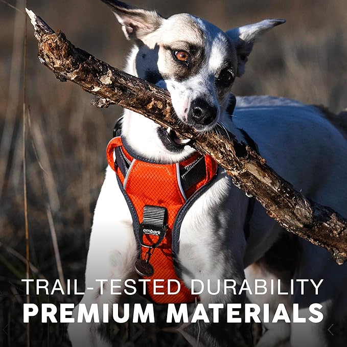 Embark Adventure Dog Harness, Reflective Trim XL Dog Harness for Extra Large Dogs No Pull - Military Grade Nylon, 2 Leash Clips & Gel Lined Handle.-Mewly Pet