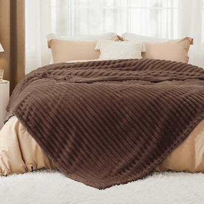 Bedsure GentleSoft Fondue Fudge Fleece Blanket for Couch - Cozy Soft Blankets for Women, Cute Small Throws for Girls, 108x90 Inches