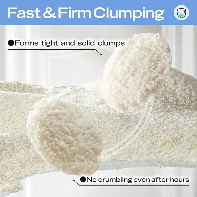 Natural Cat Litter Unscented, 100% Plant-Based, Strong Clumping Litter, Easy Scooping, Clumps Lift Cleanly, Low Dust, Corn & Cassava Litter, 5.5 LB-Mewly Pet