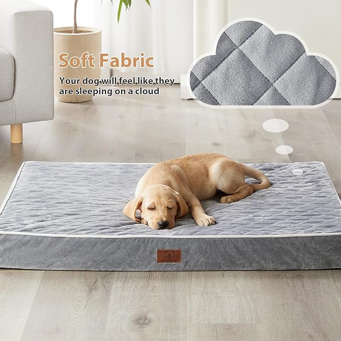 WNPETHOME Orthopedic Dog Bed Medium Size Dog, Waterproof Medium Dogs Bed with Removable Washable Cover, Multi-Needle Quilting Dogs Crate Bed-Mewly Pet