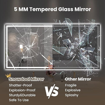 88"X38" LED Bathroom Mirror with Front Lights and Backlit, Anti-Fog, Dimmable, Shatter-Proof Tempered Glass, Lighted Bathroom Vanity Mirror for Wall with 3 Colors, Memory Function