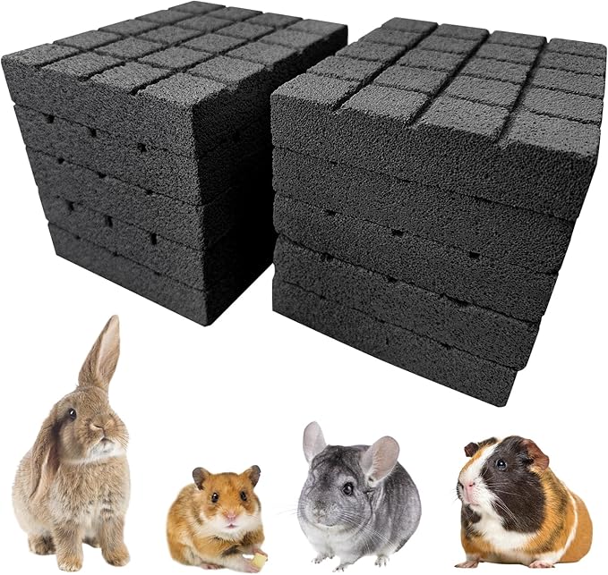 Hamiledyi 10PCS Rabbit Scratching Pads Bunny Lava Grinding Claw Pads Small Animal Foot Pads Hamster Scratch Board Chew Toys for Gerbil Chinchilla Hedgehog Guinea Pig Cage Accessories-Mewly Pet