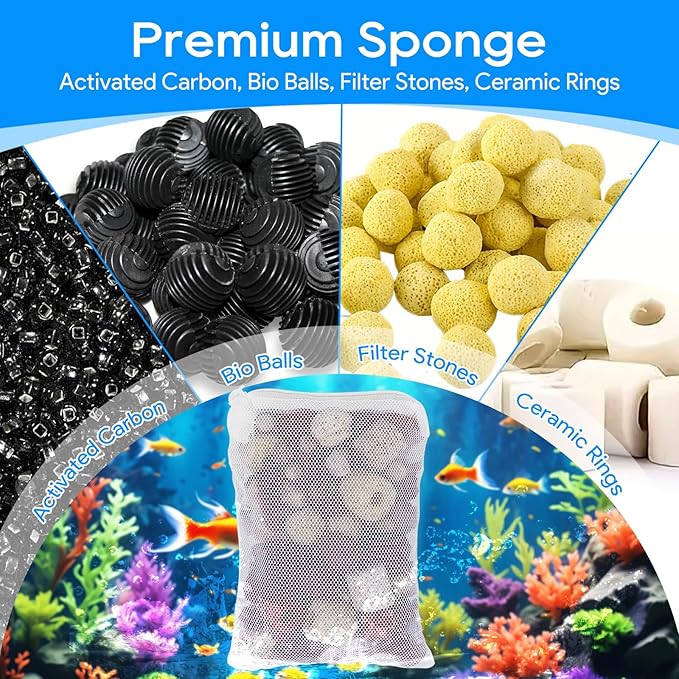 Aquarium Filter Media Bags for Aquarium with Zipper, Fine Mesh Bag Reusable Strong Polyester for Activated Carbon, Bio Filter Balls, Ceramic Rings, Filter Stones, White 10PCS 3.93" x 5.9"-Mewly Pet