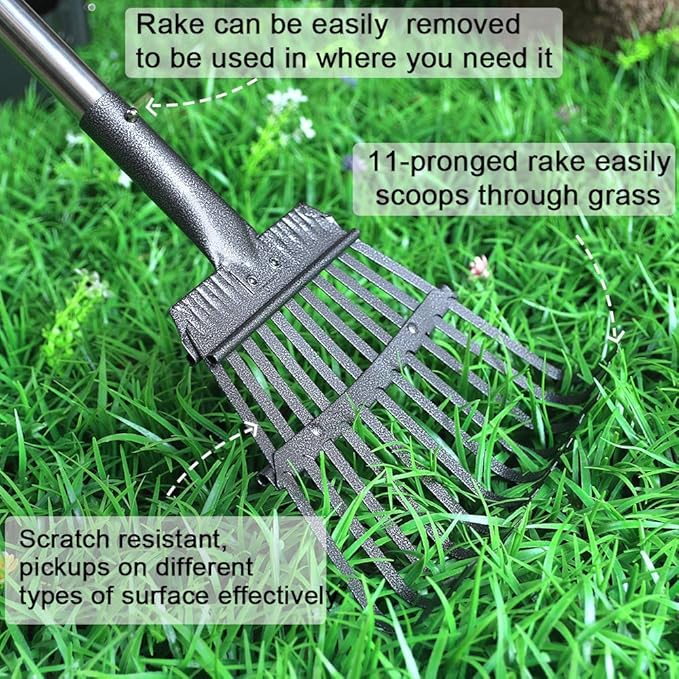 TNELTUEB Extra Large Pooper Scooper, Pet Poop Tray and Rake with Adjustable Long Handle, Pet Waste Removal Heavy Duty Dog Pooper Scooper Great for Large Dog Grass Street Gravel-Mewly Pet