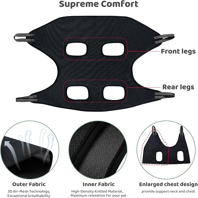 Guzekier Pet Dog Grooming Hammock Harness for Cats & Dogs, Dog Sling for Grooming, Dog Hammock Restraint Bag with Nail Clippers/Trimmer, Nail File, Pet Comb,Ear/Eye Care-Mewly Pet