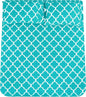 Mejoroom Full Bed Sheet Set - Super Soft Brushed Microfiber 1800 Thread Count Sheets with 16 inch Deep Pocket - Wrinkle Free - 4 Piece(Full, Aqua Quatrefoil with White Pattern)