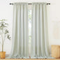 RYB HOME Extra Long Linen Curtains 120 inches for Living Room, Light Filtering Privacy Protection Vertical Decorative 2 Panels Set Window Treatments for Bedroom, Sage Green, W 52 x L 120 inches