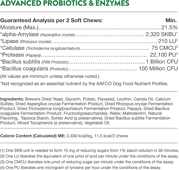 NaturVet Advanced Probiotics & Enzymes, PB6 Dog Soft Chews to Help Sensitive Stomachs and Digestive Issues, Hickory Smoked Bacon Flavored Pet Supplement for Dogs Over 6 Weeks, 120 Count Jar-Mewly Pet