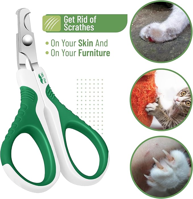 Mr. Pen Cat Nail Trimmer - Green & White, Cat & Kitten Nail Clipper, Pet Claw Trimmer for Small Dogs-Mewly Pet