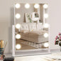 Vanity Makeup Mirror with Lights,3 Color Lighting Modes Detachable 10X Magnification Mirror Touch Control,360°Rotation, White (14.6Inch)