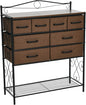 Household Essentials Victorian Style 8-Drawer and Bottom Shoe Shelf Storage Organizer Unit, Black and Walnut Color