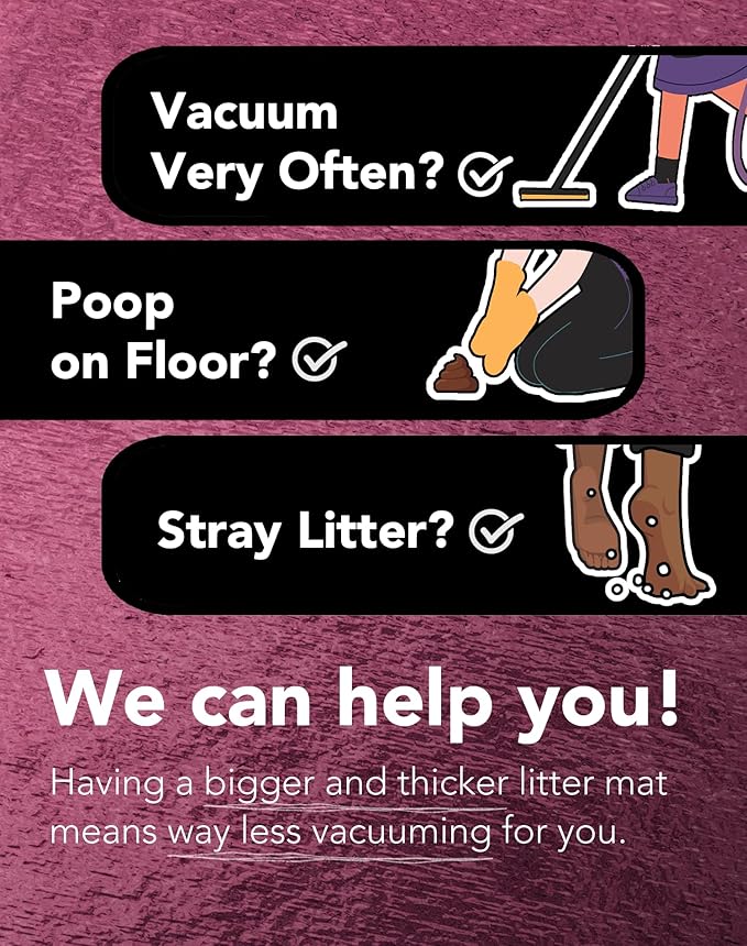 Lukamoo® Cute Cat Litter Mat (30’’x20’’), Large/L, for Kitty Litter & Cute Cat Litter Box-Mewly Pet