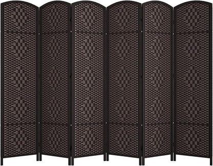 Rose Home Fashion 6 ft Tall Room Divider, Room Dividers and Folding Privacy Screens, 15.7in Privacy Screen 6 Panel Partition Temporary Wall Separation for Private, Dark Coffee