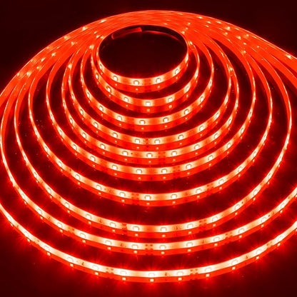 iNextStation 12V LED Light Strip IP65 Waterproof Red LED Strip Lights 16.4ft/5m Cuttable 300 SMD 2835 LED Tape Flexible Led Lights for Bedroom Outdoor Indoor Decor (Power Adapter not Included)