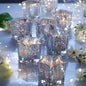 Letine 8pcs Silver Star-Shaped Candle Holders, Tea Light & Votive Candle Holders for Diwali, Wedding, Fall Table Centerpiece, Celestial Glow Jar, Lucky Star Jar & Holiday Decorations (2.44" H)