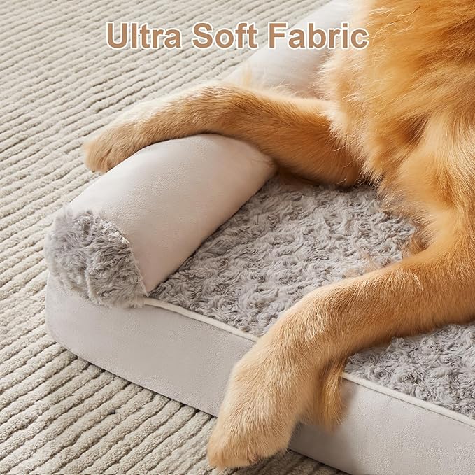 BFPETHOME Dog Beds for Large Dogs, Orthopedic Dog Bed for Medium Large Dogs,Big Waterproof Couch Pet Bed with Removable Washable Cover-Mewly Pet