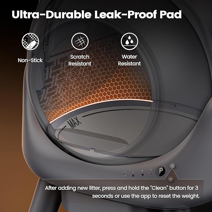 Automatic Cat Litter Box for Cats, Self Cleaning Litter Box, 65L Robot with APP Control, Safety Protection, 1 Roll Garbage Bags-Mewly Pet