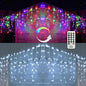 Toodour Christmas Icicle Lights Outdoor, 2 in 1 White & Multicolor Color Changing Icicle Lights with 60 Drops, 29.5ft 360 LED Christmas Light Fairy Twinkle Light for Wedding Home Outdoor Xmas Decor