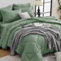 HEVUMYI Sage Green Twin-XL Comforter Set - 5-Piece All Season Bed in a Bag Twin-XL, Ultra Soft Bedding Set with Comforter, Flat Sheet, Fitted Sheet, Pillowcases, Pillow Shams, Sage Green