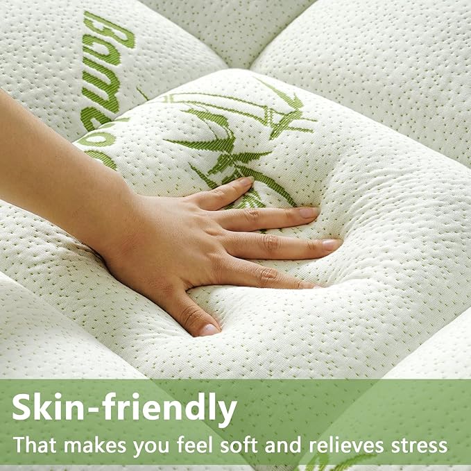 Premium Viscose Made from Bamboo California King Size Mattress Topper for Back Pain, Quilted Fitted Extra Thick Mattress Pad,Pillow Top Mattress Cover with Deep Pocket Up to 21 Inches（72 * 84inch）