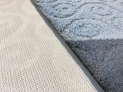 Custom Size Modern Runner Rug Carpet for Hallway Entryway Foyer Kitchen, Slip Resistant Latex Rubber Backed 31 inch Wide X Customized Length, Scroll Grey, 31 inch X 4 feet, Doormat Size