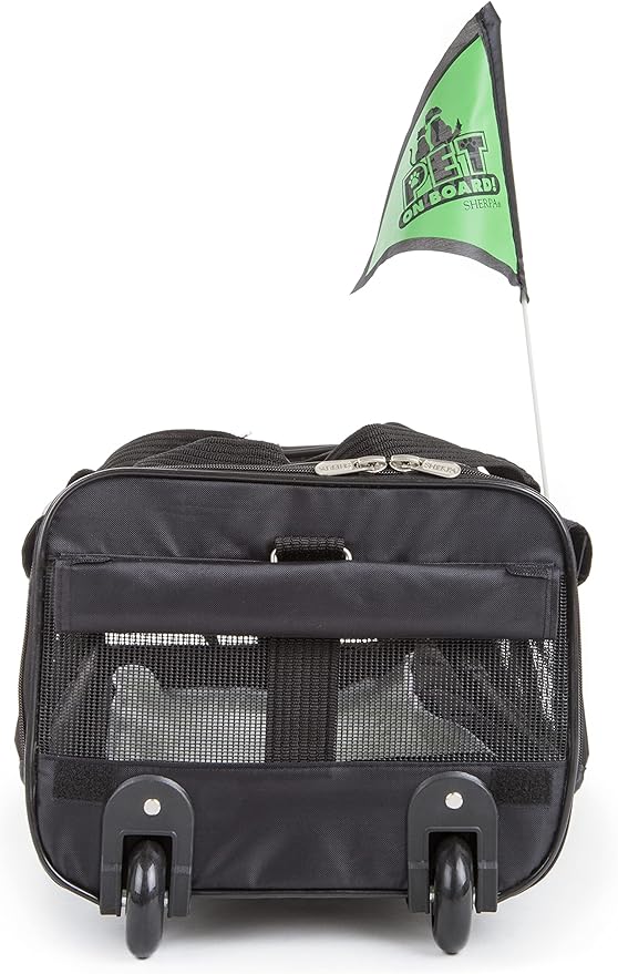 Sherpa on Wheels Indoor Pet Dog Carrier, Black Large for All Breed Sizes-Mewly Pet