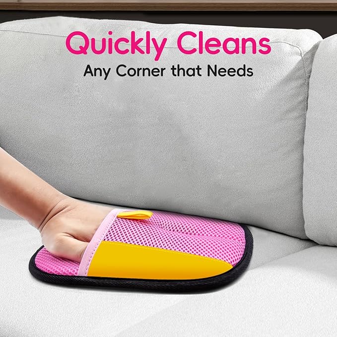 Upgraded pet Hair Removal Gloves, Reusable pet Hair Removal Gloves, Powerful cat and Dog Hair Removal, Suitable for Clothes、Sofas、Carpets、car Seats etc. (2PCS Pink)-Mewly Pet