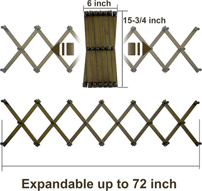 WEBI Accordion Wall Hanger,Accordion Hat Rack for Wall,Expandable Wooden Coat Rack Wall Mounted,Accordion Hook Rack for Hats,Caps,20 Peg,Dark Walnut