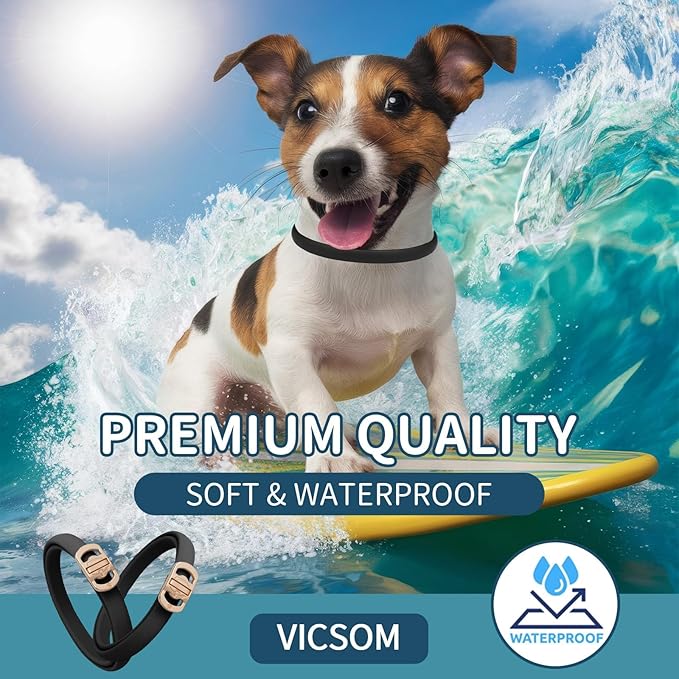 Flea and Tick Collar for Dogs 4 Pack, 32 Months Prevention, Waterproof, Adjustable for Small Medium Large Dogs Puppies (Black)-Mewly Pet