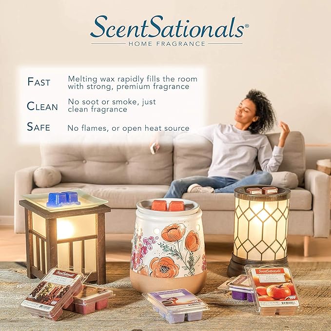Scentsationals Wax Melt Warmer, for Scented Wax Melts - Autumn Collection Swirly Pumpkin - Fragrance Cubes and Tarts