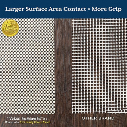 Veken 5x7 Ft Rug Pad Gripper for Hardwood Floors, Non Slip Rug Pads for Area Rugs, Thick Rug Grippers for Tile Floors, Under Carpet Anti Skid Mat, Keep Your Rugs Safe and in Place