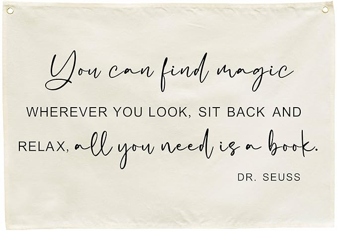 Inspirational Nursery Classroom Above Crib Bedroom Playroom Reading Room Wall Decor Hanging Rectangular Banner Flag Wall Sign Decor for Baby Toddler Boy Girl Kids Christmas Gift You Can Find Magic