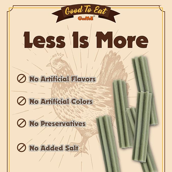 Gootoe Soft Chicken Dental Chews with Chlorophyll 1.5 lb, All Natural, Grain-Free, High-Protein, Healthy & Easily Digestible, Soft Texture, Resealable-Mewly Pet