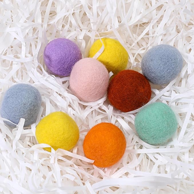 14 PCS Wool Cat Ball Toys, Quiet Play Felt Cat Ball Toys Kitty Kicker Exercise Toy, Fun Colorful Kitty Kitten Toy for Interactive Kitten Balls for Indoor 1.2in-Mewly Pet