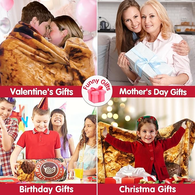 Jorbest Cookie Blanket Birthday Gifts for Women Men Teen Boys Girls, Double Sided Novelty Cookie Throw Blanket Funny Gifts for Adult Kids, 285 GSM Soft Flannel Food Blanket (Dark Brown, 60 inches)