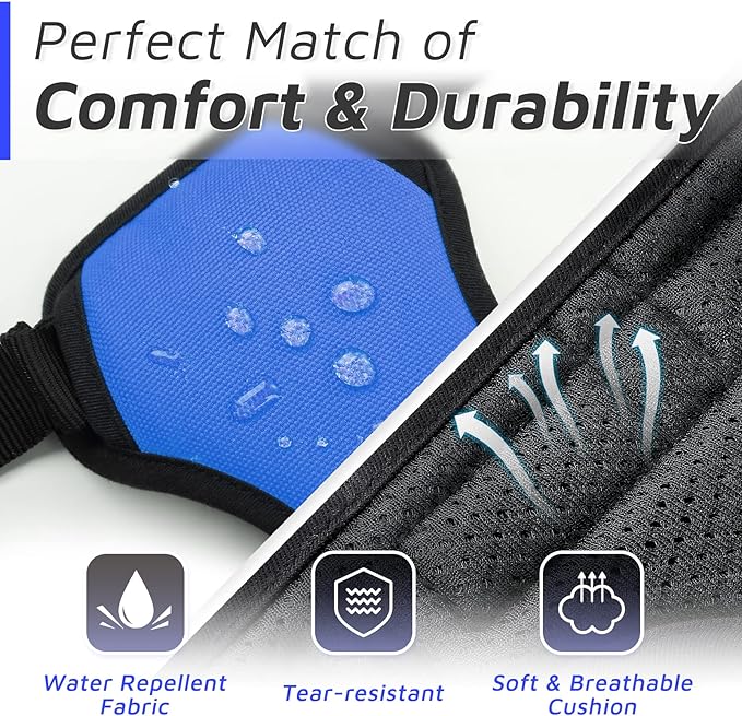 Eagloo Dog Harness Medium Sized Dog, No Pull Service Vest with Reflective Strips and Control Handle, Adjustable and Comfortable for Easy Walking, No Choke Pet Harness with 2 Metal Rings, Blue, M-Mewly Pet