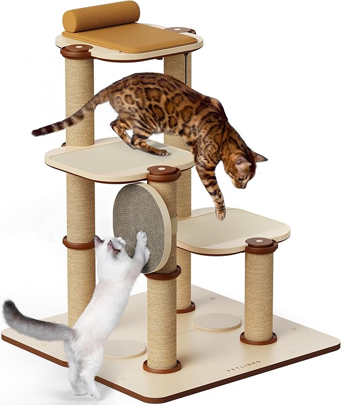 PETLIBRO Infinity Cat Tree Tower for Indoor Cats, Modular Design with Cat Bed, Toy, Felt Pads, Sisal Scratching Posts, 2-Second Setup, Sturdy Multi-Level Activity Center Cat Condo for Any Room-Mewly Pet