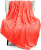 Exclusivo Mezcla Extra Large Fleece Throw Blanket for Couch, Sofa, 300GSM Super Soft and Warm Blankets, Coral Orange Throw All Season Use, Cozy, Plush, Lightweight, 50x70 Inches
