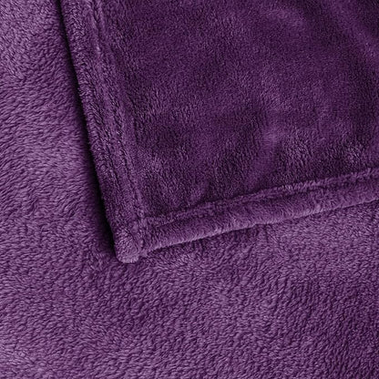 BEDELITE Fleece Blankets Queen Size Purple Throw Blankets for Bed, Luxury Plush Cozy Fuzzy Blanket 90x90 inches, Super Soft Warm Lightweight Throw Blanket All Seasons Suitable