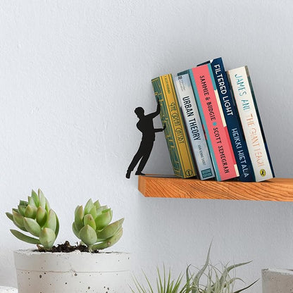 Artori Design Book Ends to Hold Books Heavy Duty - Hidden Metal Bookends for Shelves Desk or countertop - Bookend Book Holder for Home Decorative - Gift for Book Lovers and Home Decor (Cliffhanger)