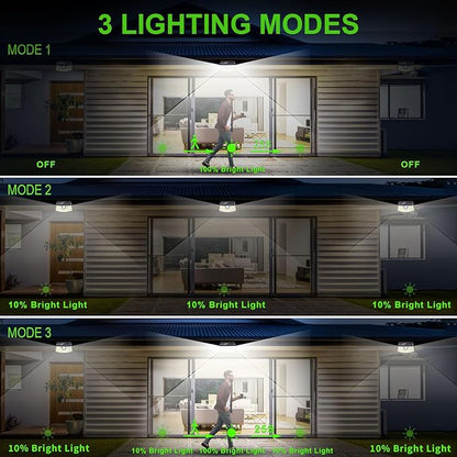 Aootek New Solar Motion Sensor Lights 120 LEDs with Light Reflector,270° Wide Angle, IP65 Waterproof, Step Lights for Front Door, Yard, Garage, Deck (Front Button 8-Pack)